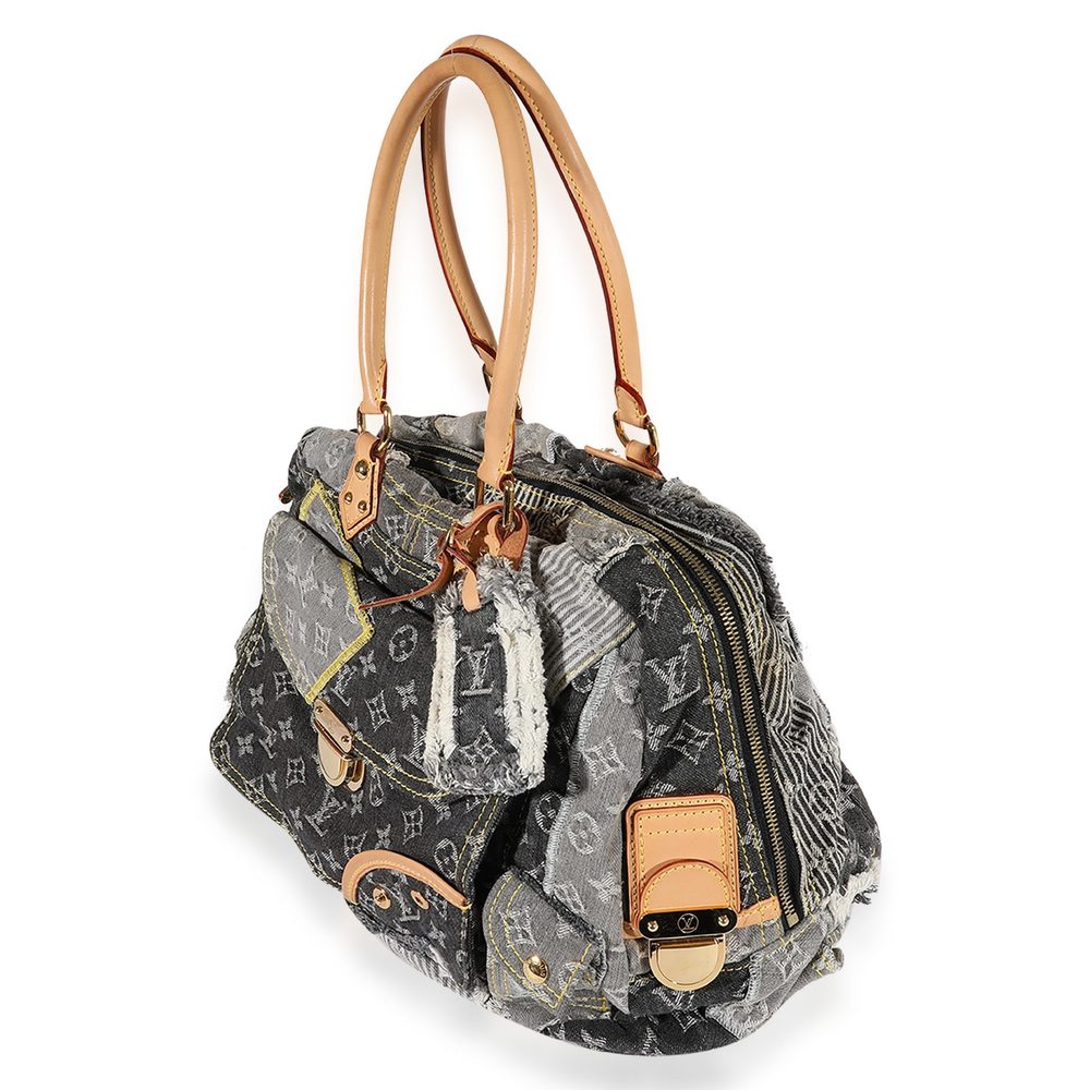 Louis Vuitton Gray Monogram Denim Patchwork Bowli… - image 2